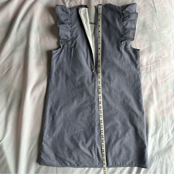 Express Blue and White Striped Ruffle Mini Dress Size XXS - Picture 2 of 6